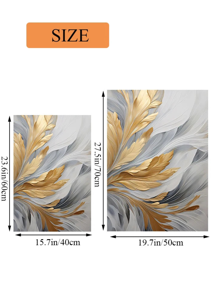 Quadro decorativo flores branco e dourado